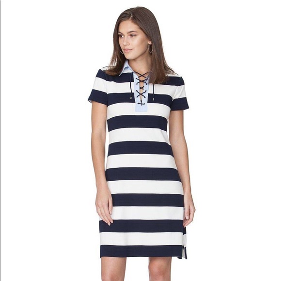 Chaps Dresses & Skirts - Chaps Navy & White Stripe Dress NWT 🎉HP🎉